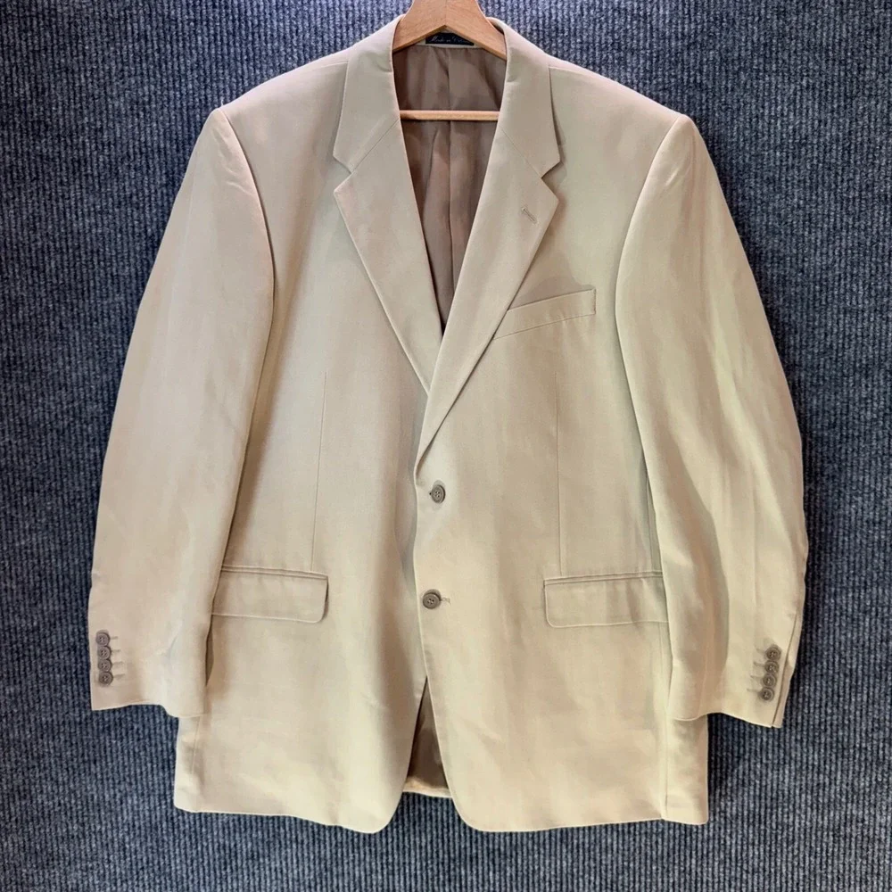 Calvin‎ America Island Silk Blazer Sport Coat Herringbone 44L